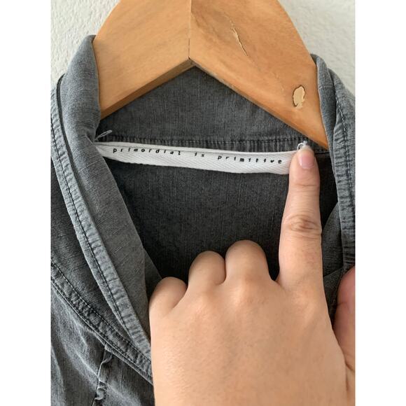 PRIMORDIAL IS PRIMITIVE‎ Zip Up Jacket In Dark Grey Made in Italy - Picture 7 of 7